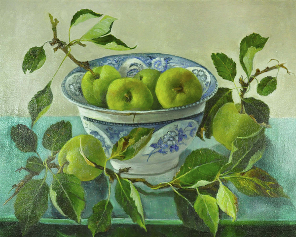 Apples and blue Bowl von Cristiana  Angelini