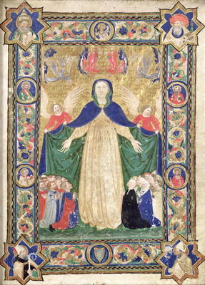 Virgin of the Misericordia, frontispiece from a book of the Scuola della Trinita dei Frati Teutonici von Cristoforo Cortese