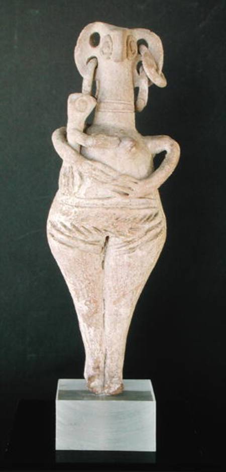 Figurine of a nude woman holding a child von Cypriot