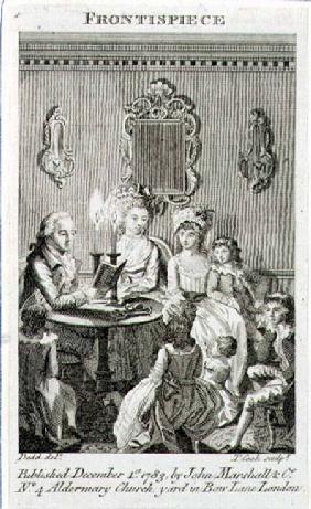 A Father Reading to his Family by Candlelight, engraved by Thomas Cook (1744-1818) frontispiece to a 1783