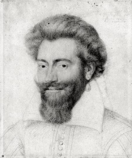 Portrait of a Bearded Man (red chalk, pierre noire & von Daniel Dumonstier
