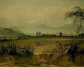 Mexikanische Landschaft mit Xochimilco. von Daniel Thomas Egerton