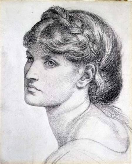 Portrait of Alexa Wilding, a study for 'The Bower Meadow' von Dante Gabriel Rossetti