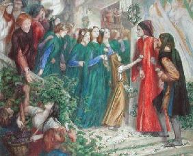 Beatrice Meeting Dante at a Marriage Feast Denies Him Her Salutation 1860's