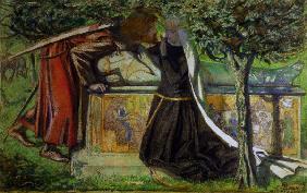 Lancelot at King Arthur s tomb/ Rossetti