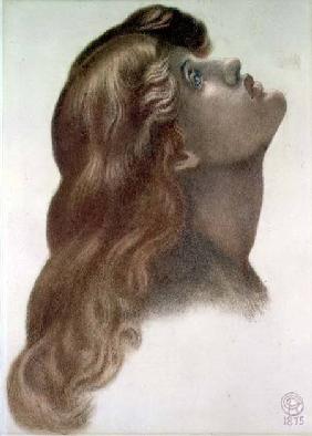 Study for the head of the left-hand figure from 'Astarte Syriaca' 1875