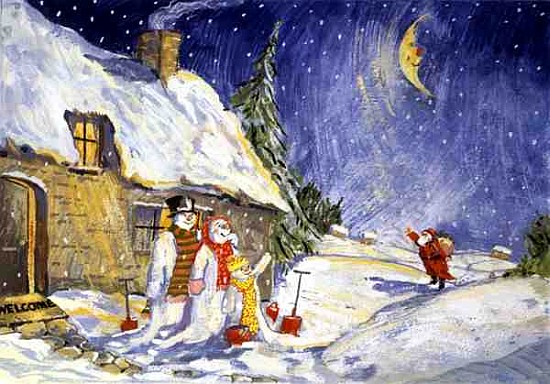 Santa''s Visit, 1999 (gouache on paper)  von David  Cooke