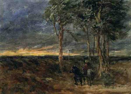 Travellers Approaching a Signpost on a Heath von David Cox