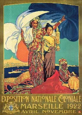 Poster advertising the 'Exposition Nationale Coloniale', Marseille April to N