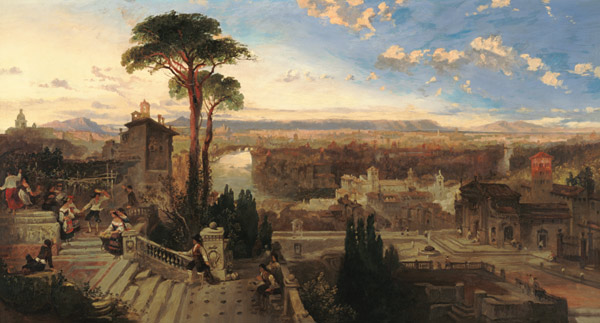 Rome, twilight, view from the Convent of San Onofrio on Mount Janiculum, c.1853-55 von David Roberts