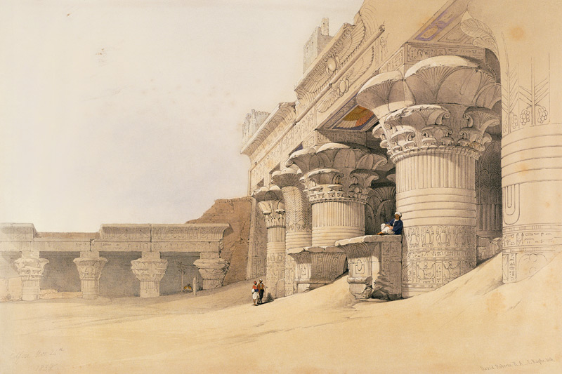 Temple of Horus, Edfu, from ''Egypt and Nubia''; engraved by Louis Haghe (1806-85) published in Lond von David Roberts