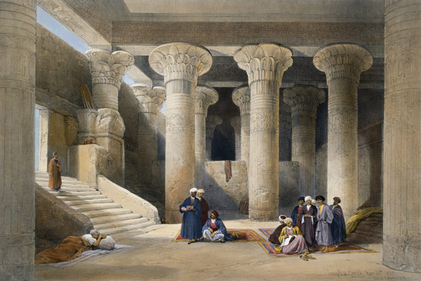 Interior of the Temple at Esna, Upper Egypt, from ''Egypt and Nubia''; engraved by Louis Haghe (1806 von David Roberts