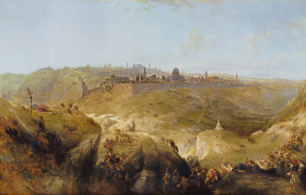 Pilgrims approaching Jerusalem von David Roberts