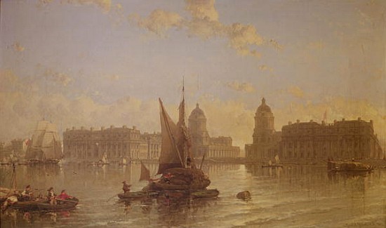Shipping on the Thames at Greenwich von David Roberts