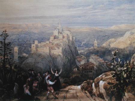 The Town and Castle at Loja, Spain von David Roberts