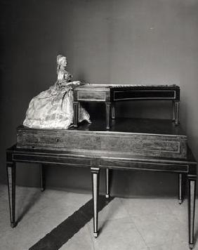 Dulcimer Player (wood and metal) (b/w photo) (see also 157814) 19th