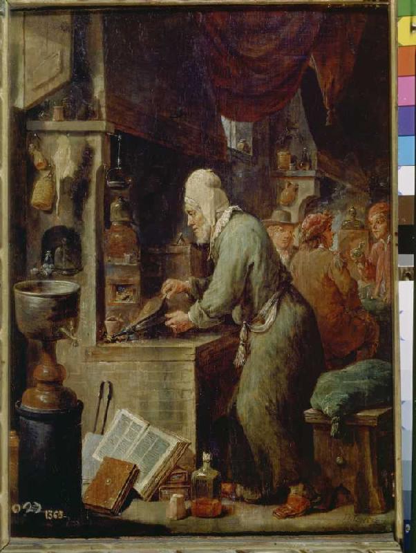 Der Alchimist. von David Teniers