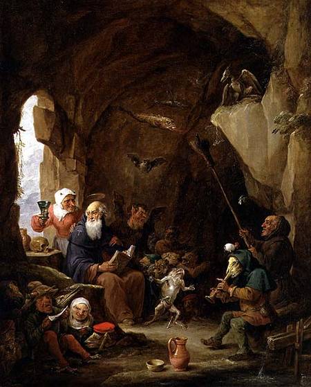 The Temptation of St. Anthony in a Rocky Cavern von David Teniers