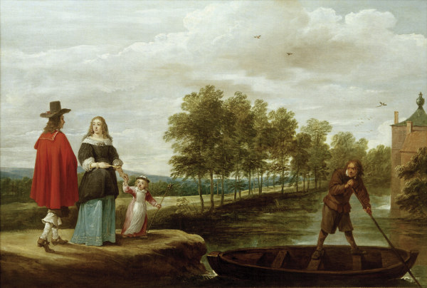 Teniers, Elegante Familie vor Überfahrt von David Teniers