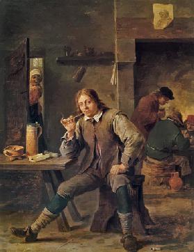 A Smoker Leaning on a Table 1643