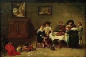 D.Teniers d.J., Gesellschaft beim Mahl
