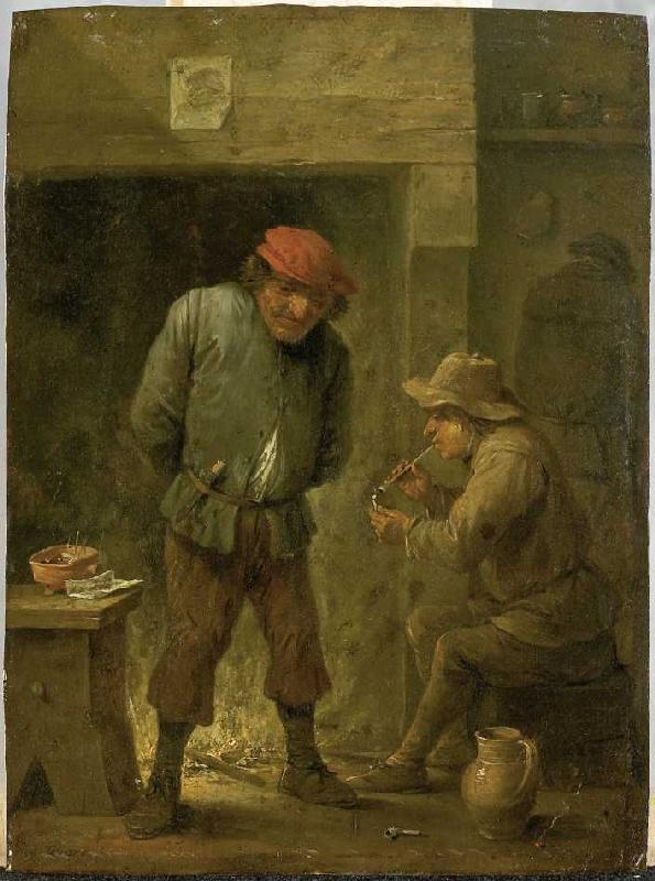 Zwei Bauern am Kamin. von David Teniers