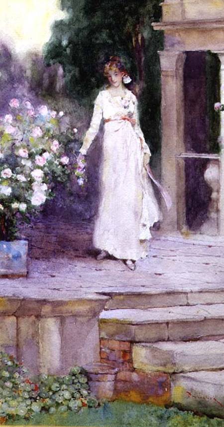 Lady on the Rose Terrace von David Woodlock