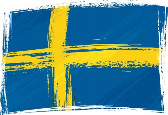 Grunge Sweden flag von Dawid Krupa