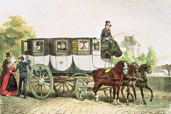 Entreprise Generale des Omnibus'', coach from Monnaie to Jardin du Roi, c.1815 von Denis-Auguste-Marie Raffet