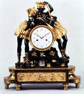 French Directoire ormolu and bronze clock c.1800