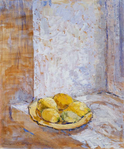 Lemons on the window sill, 1993 (board)  von Diana  Schofield