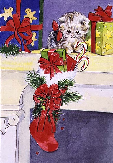 The Kitten and the Christmas Stocking  von Diane  Matthes
