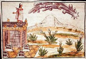 Montezuma II (1466-1520) watching a comet 1579