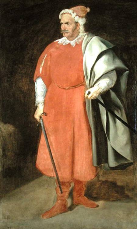 Portrait of the Buffoon 'Redbeard', Cristobal de Castaneda von Diego Rodriguez de Silva y Velázquez
