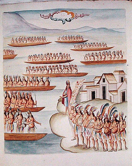 Tome 4 fol.14 Tlatelolco and the Lagoon, from ''Teatro de la Nueva Espagna'' (z/c on paper) von Diego Garcia Panes y Avellan