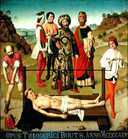 The Martyrdom of Saint Erasmus, central panel from the Triptych of Saint Erasmus von Dieric Bouts d. Ä.