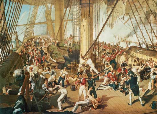 Der Tod Nelsons in der Schlacht bei Trafalgar von Denis Dighton