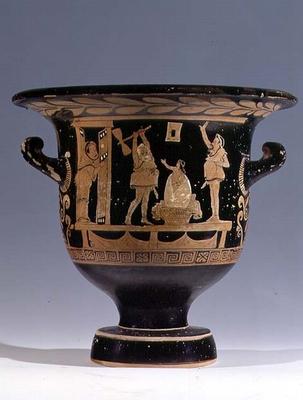 Red-figure bell krater decorated with a scene from a play, Apulian (ceramic) (for detail see 85028) von Dijon Painter