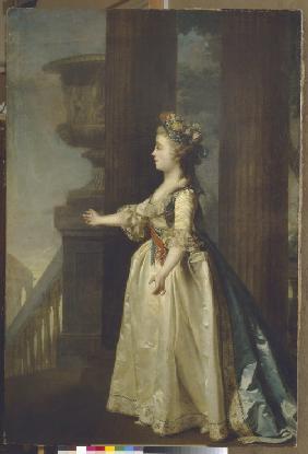 Bildnis Großfürstin Alexandra Pawlowna (1783-1801) vor der Cameron-Galerie von Zarskoje Selo 1791