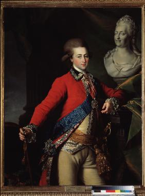 Porträt des Palastadjutanten Alexander Lanskoi, Favorit der Katharina II. 1782