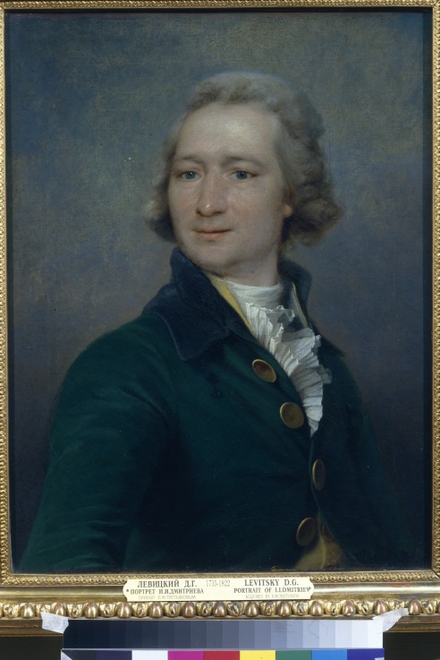 Porträt von Dichter Iwan Iwanowitsch Dmitriew (1760-1837) von Dimitrij Grigorjewitsch Lewizkij