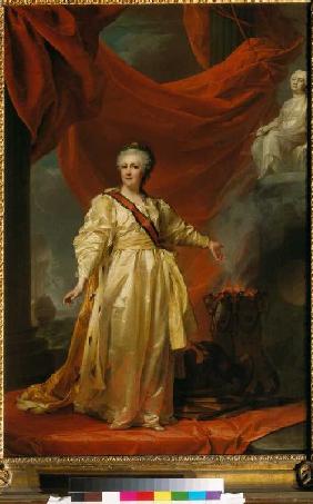 Katharina II. als Gesetzgeberin im Tempel der Gerechtigkeit. um 1780