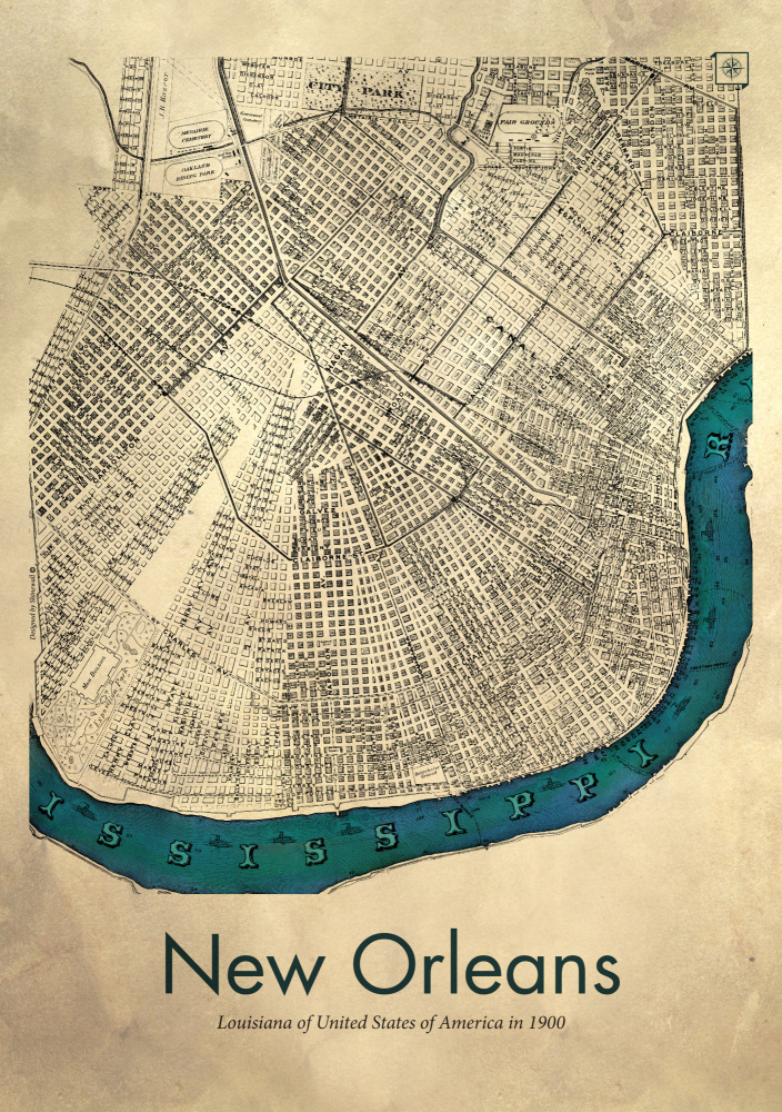 Karte von New Orleans von Dionisis Gemos