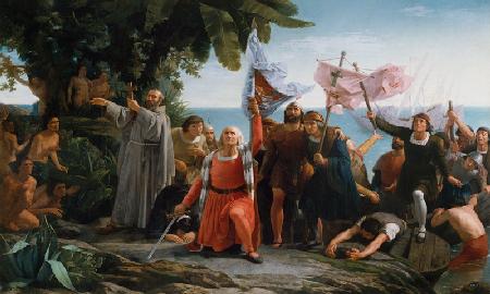 The First Landing of Christopher Columbus (1450-1506) in America 1862