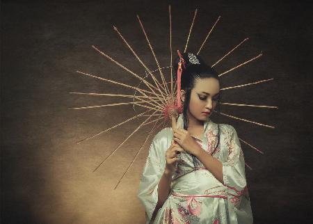 Die Geschichte der Geisha: Zerbrochener Regenschirm