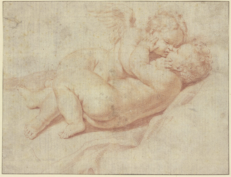 Zwei einander umarmende Amoretten von Domenichino (eigentl. Domenico Zampieri)
