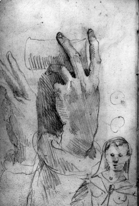 Studies of a hand and a woman von Domenico Beccafumi