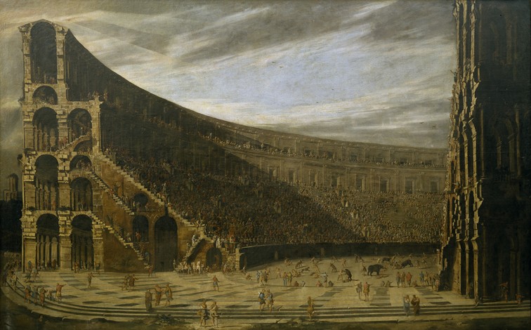 Perspektive eines römischen Amphitheaters von Domenico Gargiulo