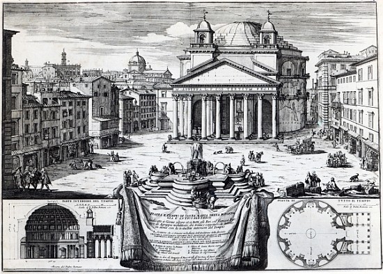 Piazza della Rotonda with a view of the Pantheon von Domenico de' Rossi