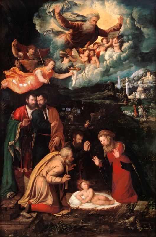 Nativity with God the Father von Dosso Dossi